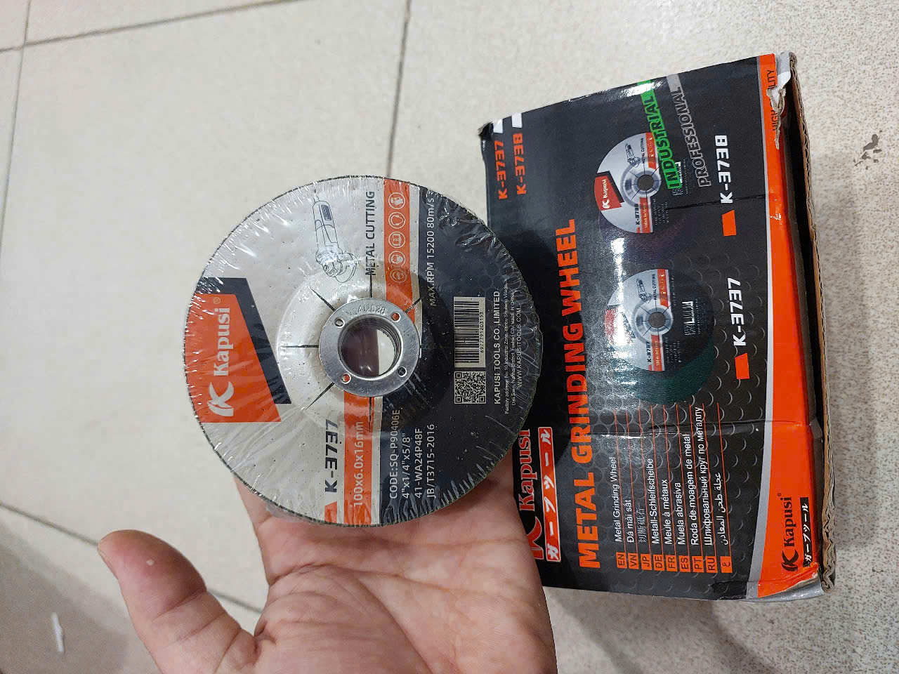 Đá mài sắt KPS 100*6*16mm ĐỎ_K3738_25C/H/8H/T_(V8)