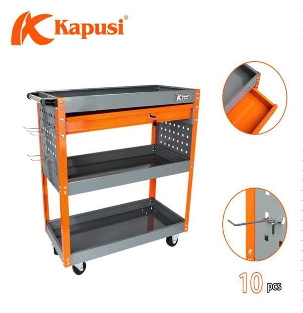 Kệ sắt đựng đồ nghề 3 tầng KPS có học kéo_D66*R35*C70_K9981