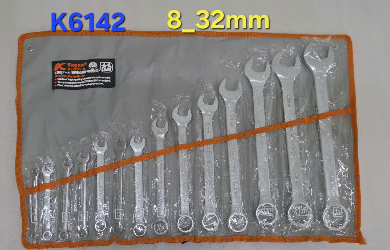 Bộ 1 đầu Cờ lê_1 đầu Vòng KPS 14PC ( 8-32mm)_K6142_12B/T_(V8)