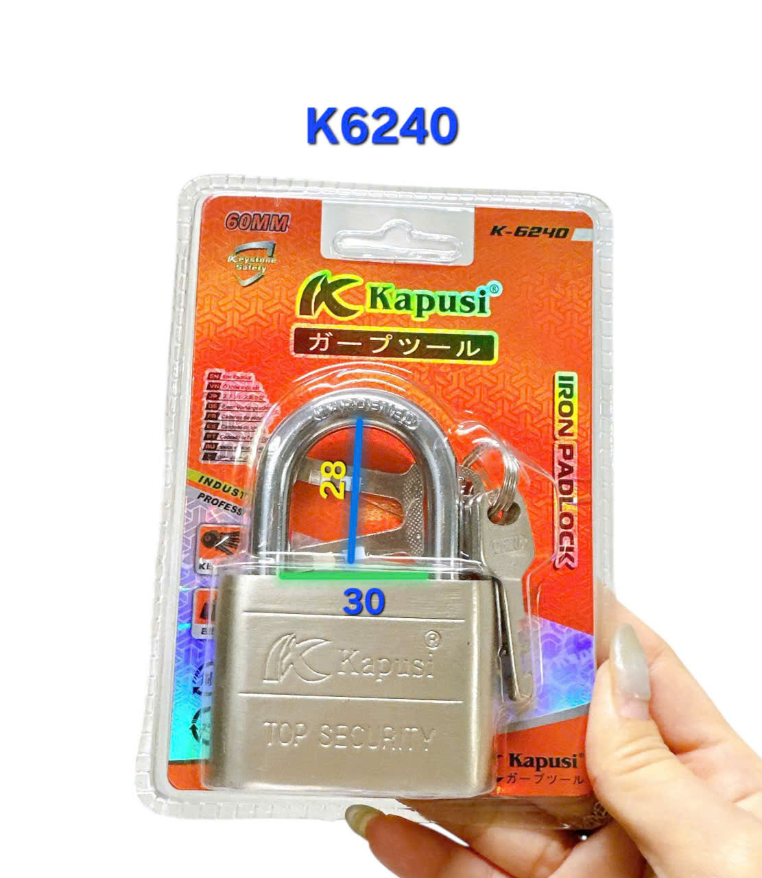 Ổ khóa móc 60mm KPS CÀNG NGẮN_K6240_12/72_(V8)