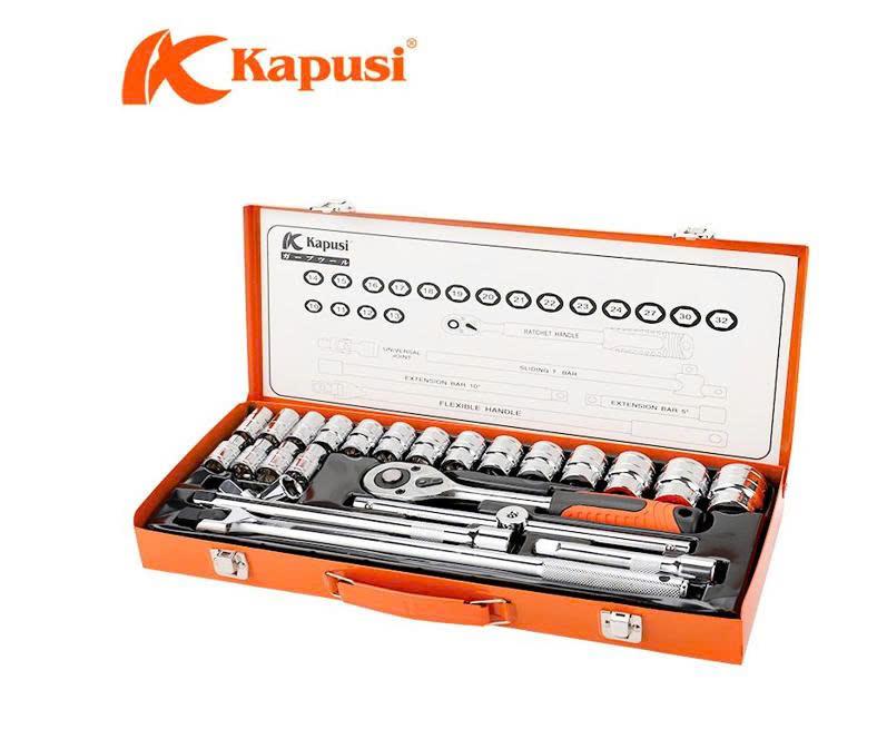 Bộ mở ốc bằng tay Kapusi hộp sắt K9770_24PC (ốc 10-->32mm) 1/2_(V8)