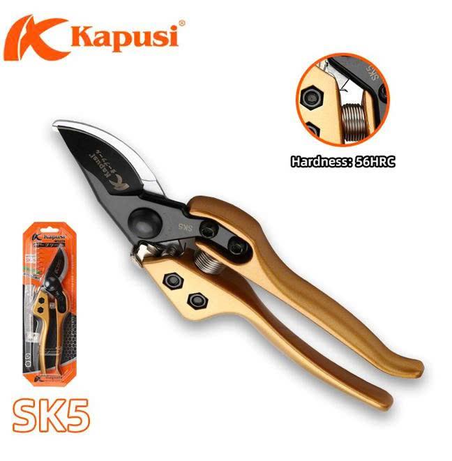 Kéo cắt cành kpsTay cầm VÀNG lưỡi đen (8/72)_K8641_(V8)