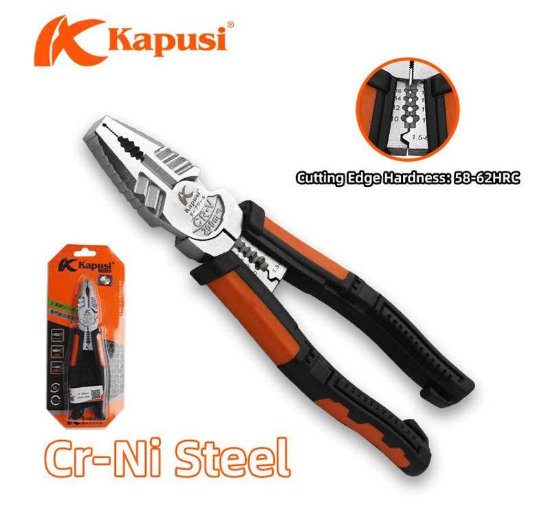 Kìm điện đa năng K8080 KPS 8'_Cam đen lưỡi TRẮNG TỐT